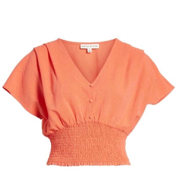 NWT Moon River Smocked Waist Grapefruit - Picture 2 of 9